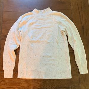 NWOT White Speckled Mock Neck Sweater